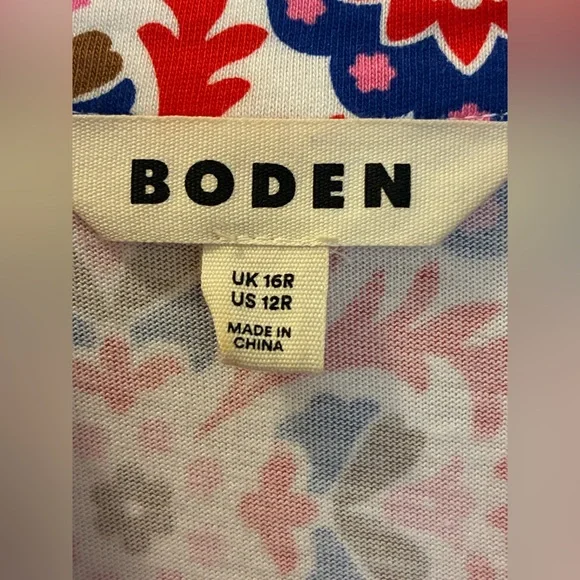 Boden, Libby, Bold Colorful Printed Tie-Waist Midi Dress - Picture 12 of 16